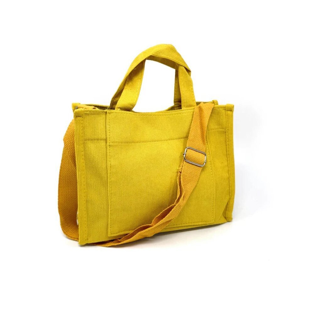 NWT Mini Corduroy Yellow Convertible Tote Bag - Picture 5 of 5